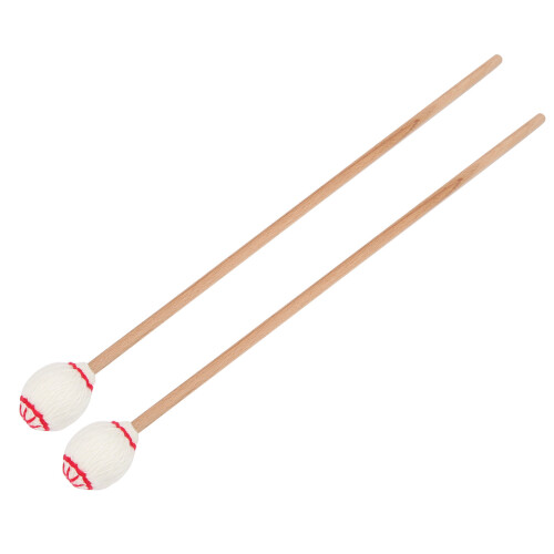 Marimba Mallets with Maple Handles & Wool Balls, 43cm White 1