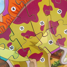 Wooden Dinosaur Puzzle Toy Alphabet Number Educational Game for 36+ Months