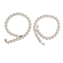 2Pcs Pearl Bead Bag Chain 60cm Detachable Wallet Handbag Accessories