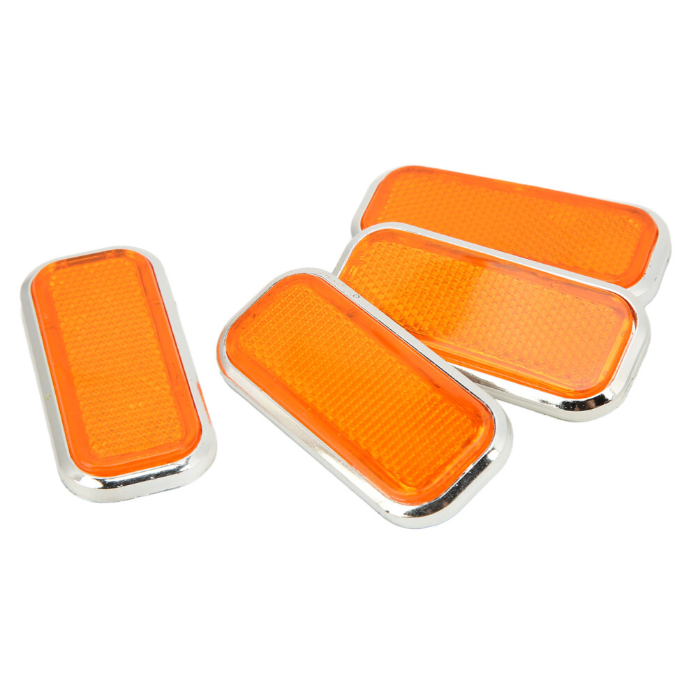 Car Motorcycle Reflective Stickers 4Pcs Abs Rectangular Safety Universal Orange 5021341476717