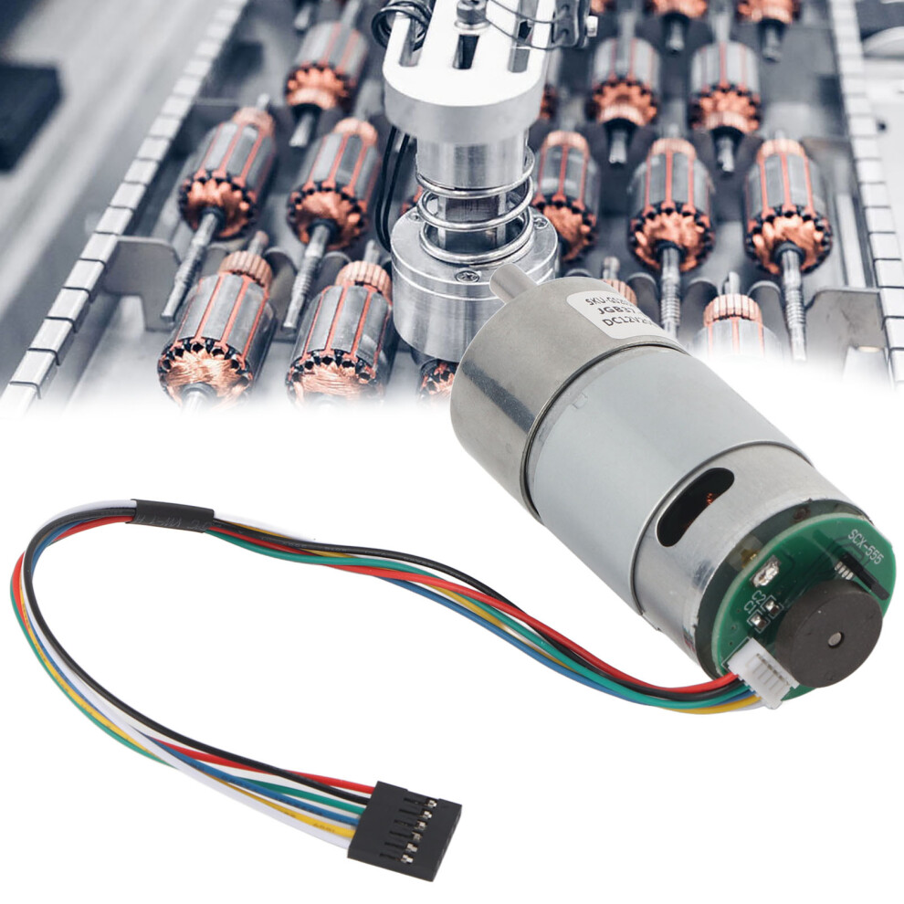 12V 200Rpm Large Torsion Gear Motor With Encoder, 37Mm Diameter 9421341479149