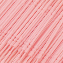 200pcs Pink Toothpicks with Brush End - Safe Tartar & Residue Remover