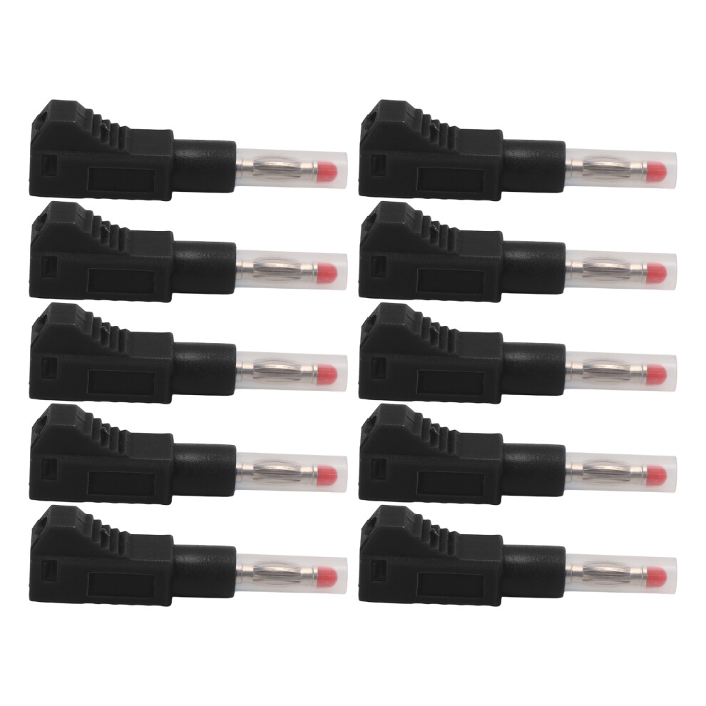 10Pcs Telescopic Banana Plugs 4Mm Cat Ii 600V 32A Pe Sheath Black 9411341479812