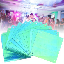 Square 50G PVC Sequin Decor for Weddings 4 Corner Holes Transparent Blue