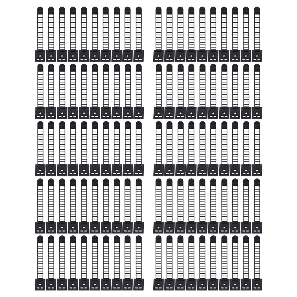100Pcs Adhesive Cable Management Clips Adjustable Black