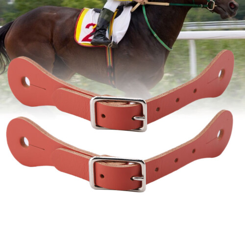 Handmade Genuine Leather Horse Spur Strap, Adjustable Brown 20.5cm 2