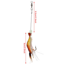 Hard Lure Sea Freshwater Shrimp Bionic Luminous Night Fishing Bait with Hook (Red)