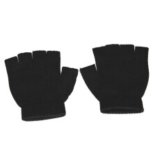 Women's Black Half Finger Gym Gloves - Breathable Soft Cotton Design