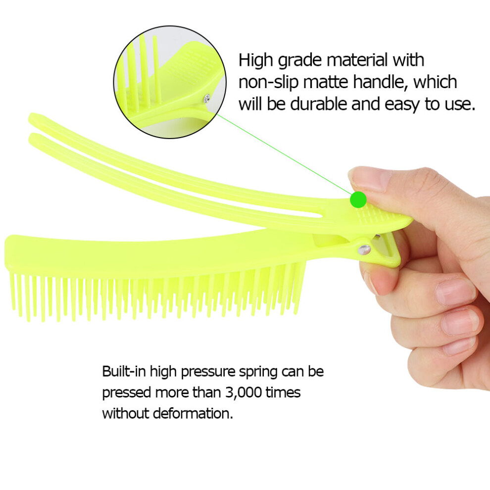 Unisex 2Pcs Fluorescent Hair Styling Clips Sectioning Hairpins Hairdressing Tools