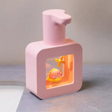 Dispensador de jabón sin contacto con dinosaurio rosa 400ml
