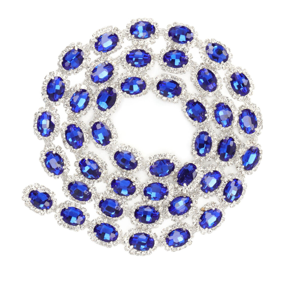 Blue Rhinestone Ribbon Tassel Chain 1 Yard, 1.5cm, Shiny Fringe-image-OPC-PJMPG5Z-NEW