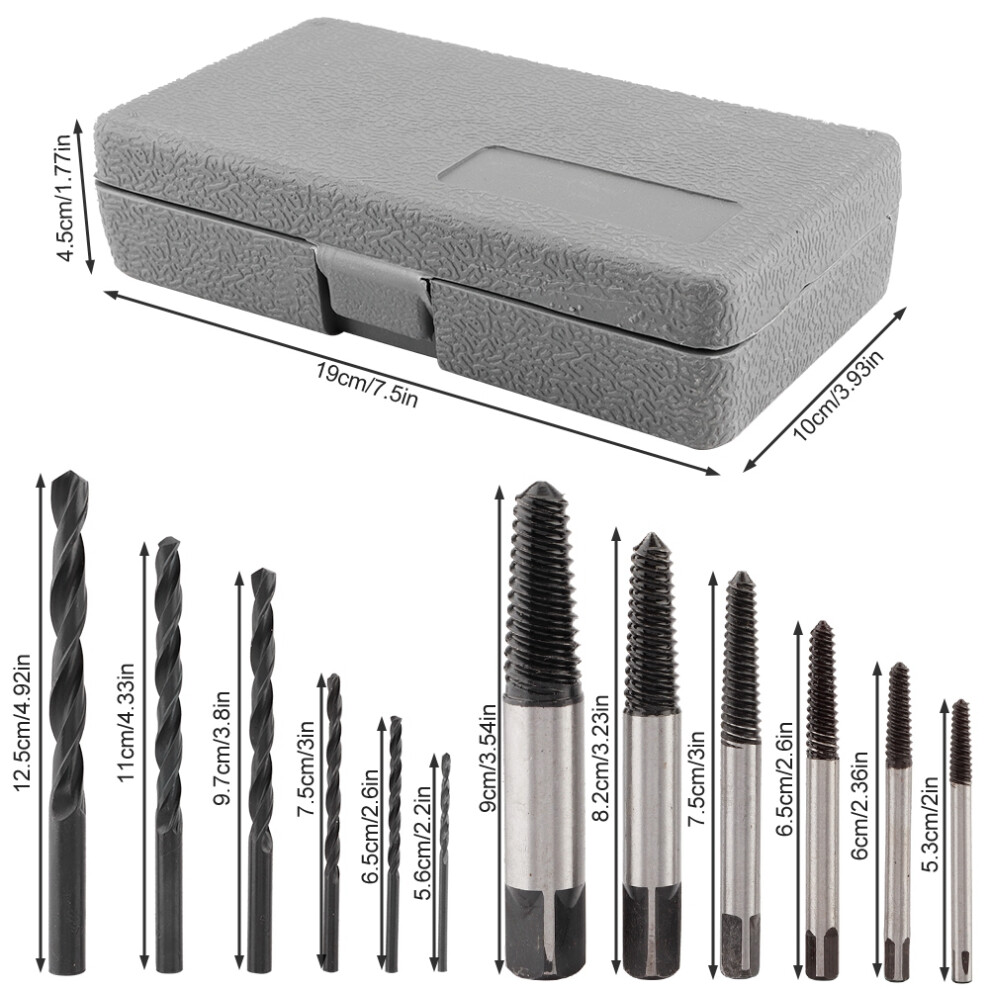 12Pcs Easy Out Screw Extractor Drill Set For Broken Bolts And Fasteners Uk 4661341490187