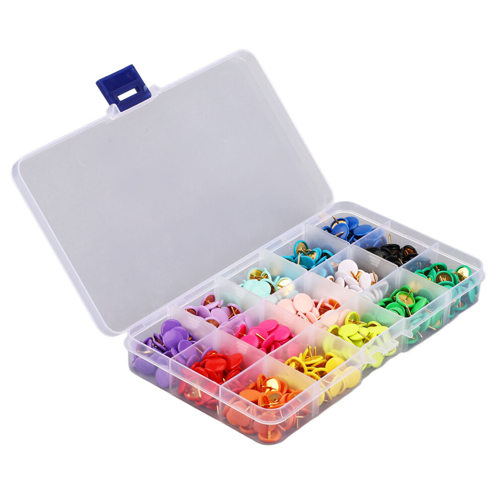 Bold 15 Colors Flat Head Tacks In Clear Box Rubberized Finish 50 Pcs Set 8711341491694