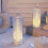 Imitierte Kerzenlampe mit Sockel, perlmuttschimmernd 6