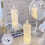 Imitierte Kerzenlampe mit Sockel, perlmuttschimmernd 8