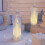 Imitierte Kerzenlampe mit Sockel, perlmuttschimmernd 10