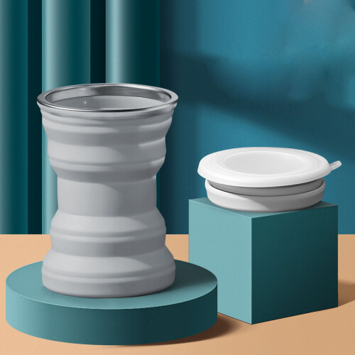 Taza plegable de silicona Mini 320 ml Gris Vía Láctea 1