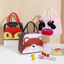 Bolsa térmica de dibujos animados, oso marrón, gran capacidad