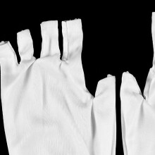 UV Shield Glove White Knitted Fingerless Protection Gloves for Manicures