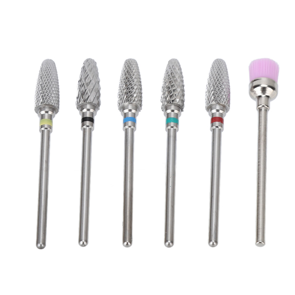 Tungsten Steel Nail Drill Bit Set for Polishing & Grinding, Includes Cleaning Brush