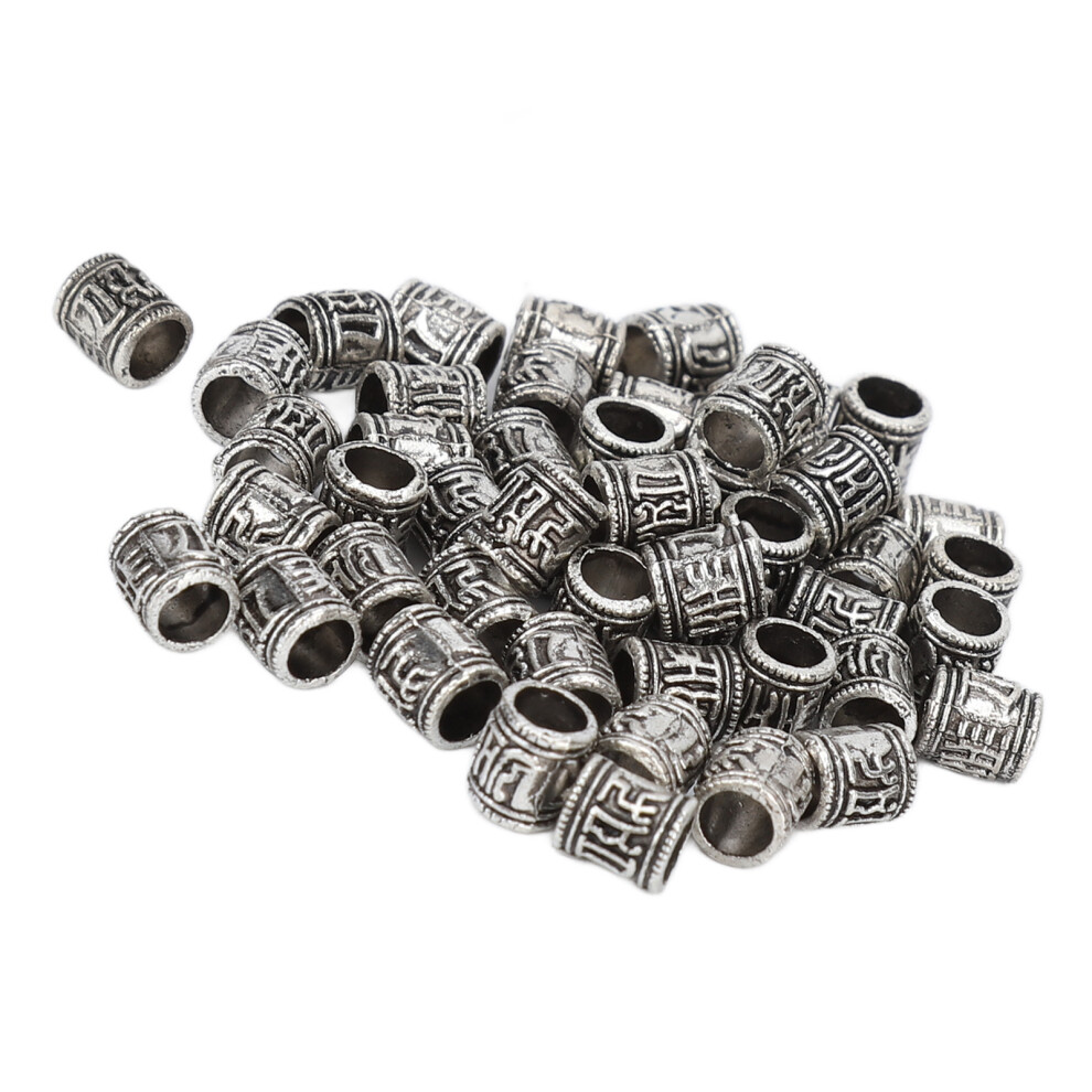 Unisex 50Pcs Vintage Alloy Dreadlock Beads For Men Women Hair Braiding Accessories