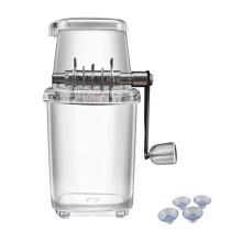 Ice Crusher - Manual Rotating Ice Crusher Machine for Smoothies and Cocktails - Home Use, Stainless Steel, Compact Design