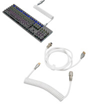 Mechanisches Tastaturkabel mit doppelter Hülle, individuell gewunden, abnehmbar, aus Metallflugzeug-USB-C auf USB-A, Tastatur-Flugzeugansch