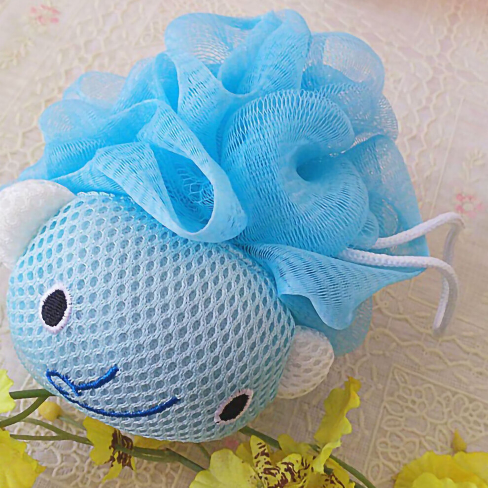 Cute Blue Elephant Shower Puff PE Loofah Bath Ball 77g