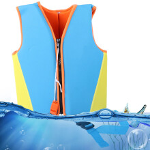 Kids Swim Jacket Neoprene Vest Blue M, Size 3834cm