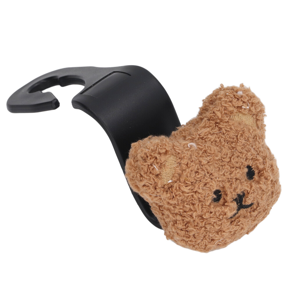 Portable Bear Plush Car Headrest Hook For Baby Supplies & Groceries Brown
