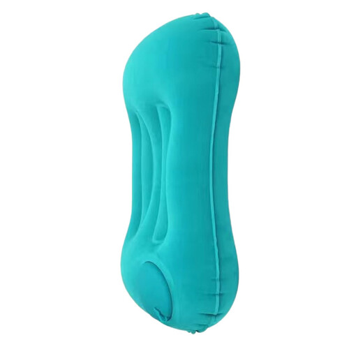 Ultralight Inflatable Camping Pillow Flocked Fabric Blue 125g