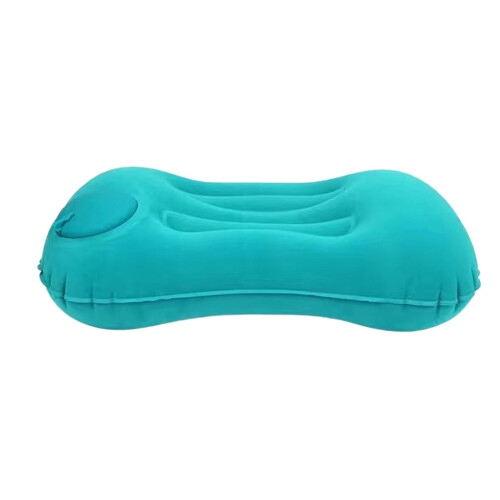 Ultralight Inflatable Camping Pillow Flocked Fabric Blue 125g 1