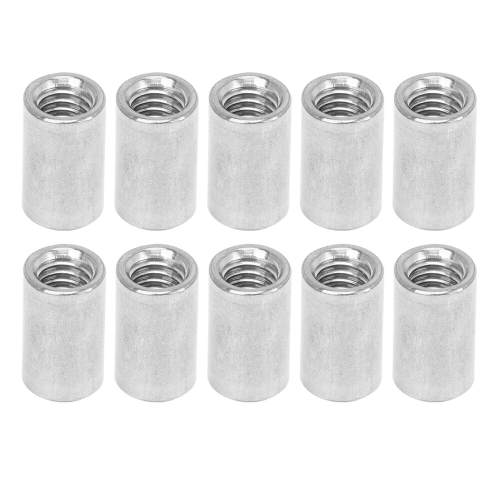 10Pcs Coupling Nut Round Rod Connector 304