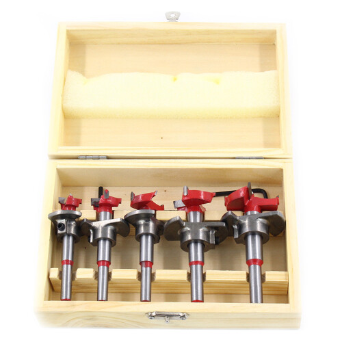 5PCS Adjustable Tungsten Carbide Wood Hinge Hole Drilling Bits 15-35mm 1