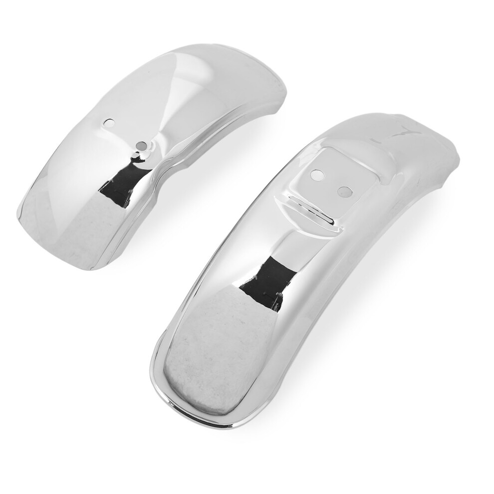 2Pcs Motorcycle Mudguard Iron Chrome Splash Guard 9387669410045