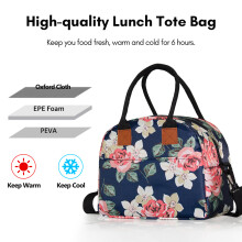 11L isolierte Lunchbag 29x24x16cm Navy Blue Rose
