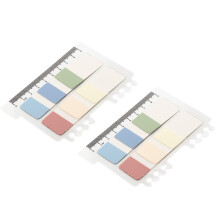 2 juegos de notas adhesivas transparentes, 6 colores Morandi en PET