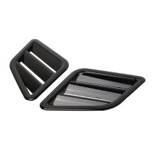 2 piezas, cubiertas de ventilación del capó del motor en ABS, negro brillante