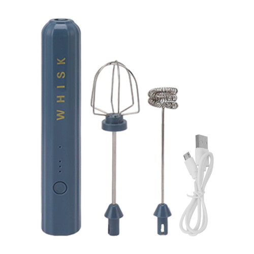 Handheld Blue Stainless Steel Mixer USB Charging Adjustable Speed 1