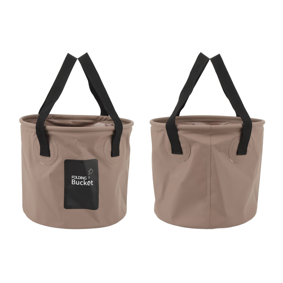 10L Folding Pvc Collapsible Bucket Â Portable, High Temp Resistant Sand Color 9331341523271