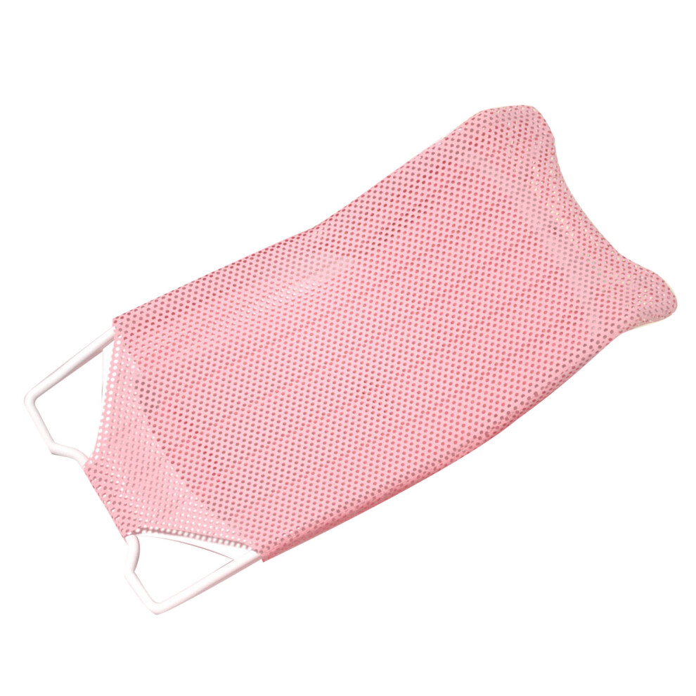 Baby Pink Adjustable PP Baby Bath Net Stand - Stable & Comfortable