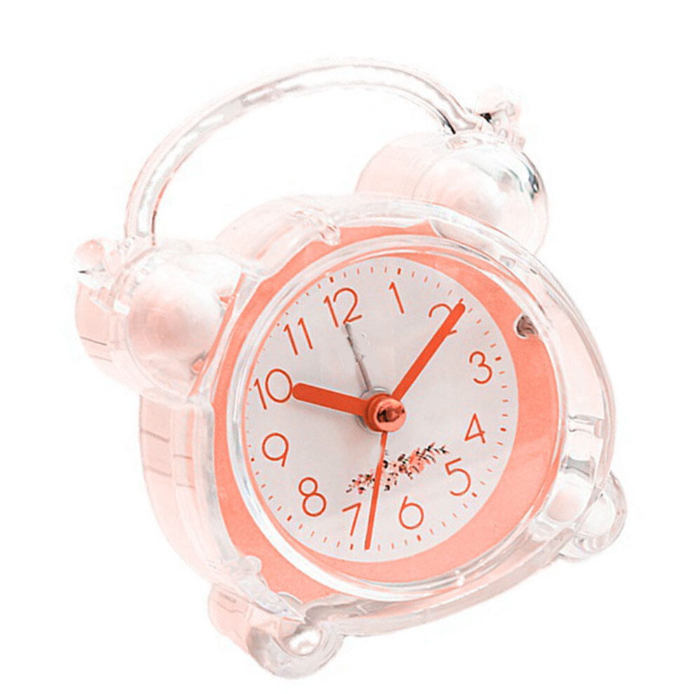 Kids Alarm Clock Pink, Cartoon Design, Easy Set, Strong ABS, Double Bell