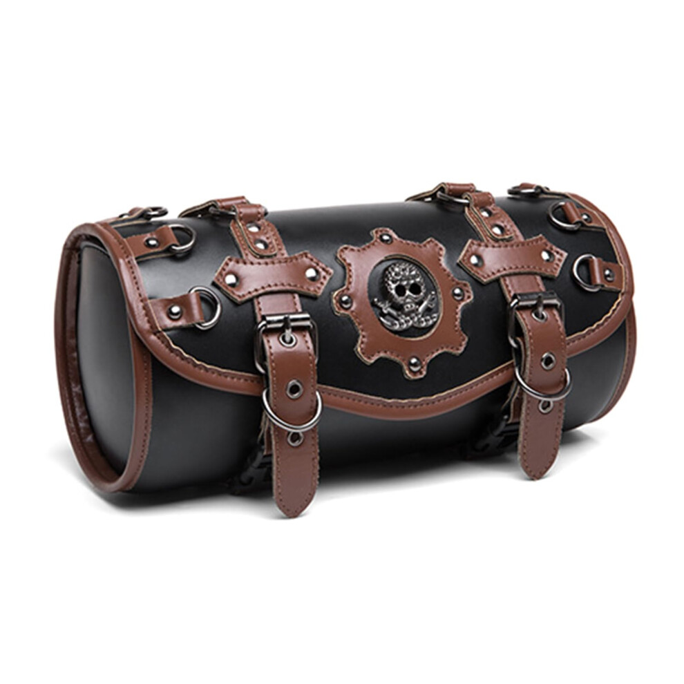Punk Styles Saddle Bag Pu Leather Tool Bag For Handlebars And Forks Daily Commuting Storage Solution 6276012471853