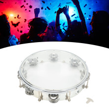10-Zoll-Handtrommel mit verstellbarem Ton, Doppelreihe, ABS, leicht, Handglocke, tragbare Percussion, transparent
