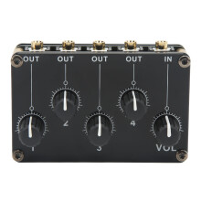 Mini Stereo Audio Mixer 4-Kanal Acryl Metall Sensitiver Schwarzer Audio-Mixer für Kassettenabspieler
