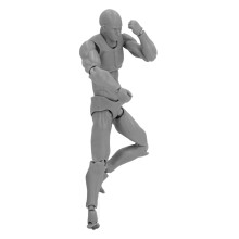 PVC Movable Joint Action Figure Model for Drawing & Collection Gray Male