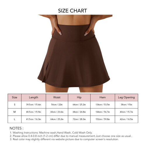 Yoga-Short-Rock Kaffee S 75/25 Nylon/Poly 2