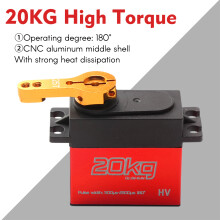 Digital Servo 20kg Hochdrehmoment 2 Stück 180 Edelstahlgetriebe Servo für 1/8, 1/10, 1/12 Maßstab RC Autos, Roboter-Manipulator mit 25T Ar