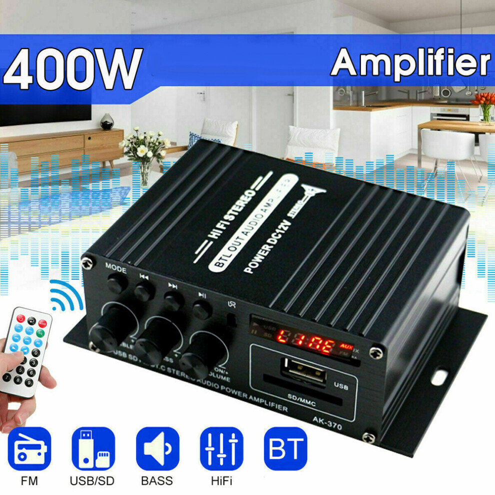 400W 2X200w Stereo Hifi Car Home Subwoofer Audio 9387669414708