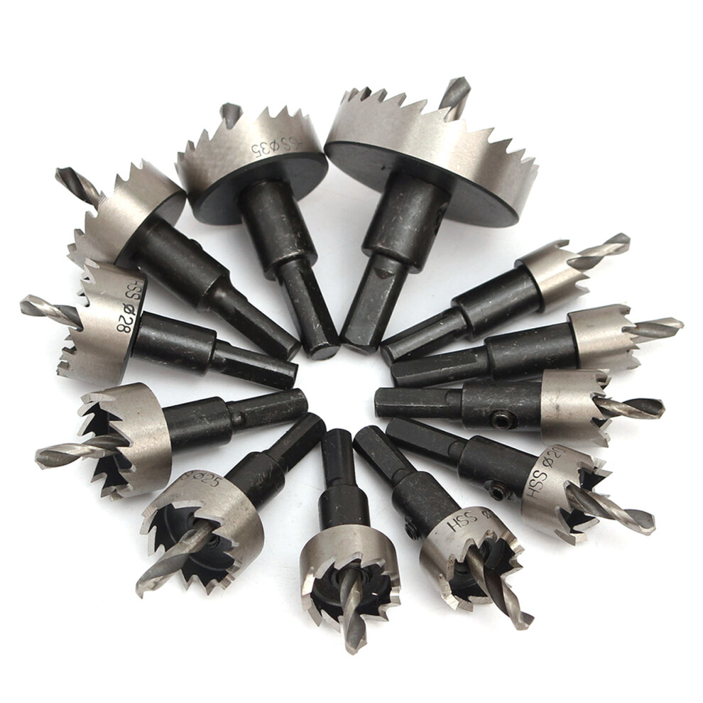 12Pcs Hss Drill Bit Hole Saw Set 15-50Mm For Steel Wood Metal 4931341543771